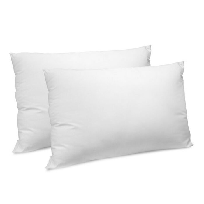 California Duck Feather Pillow – Queen Size Feather Sleep Pillow with Cotton Shell by TFS