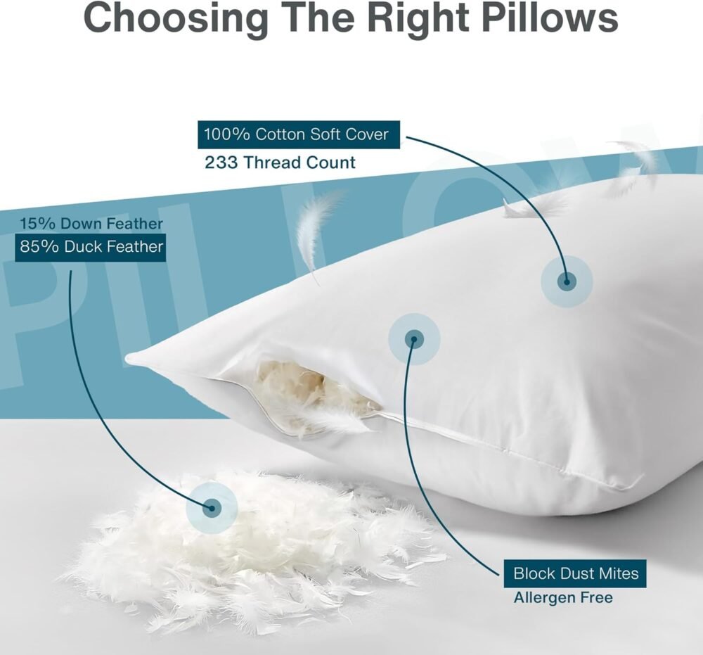 American Goose Down Pillow – Down Alternative - Image 3