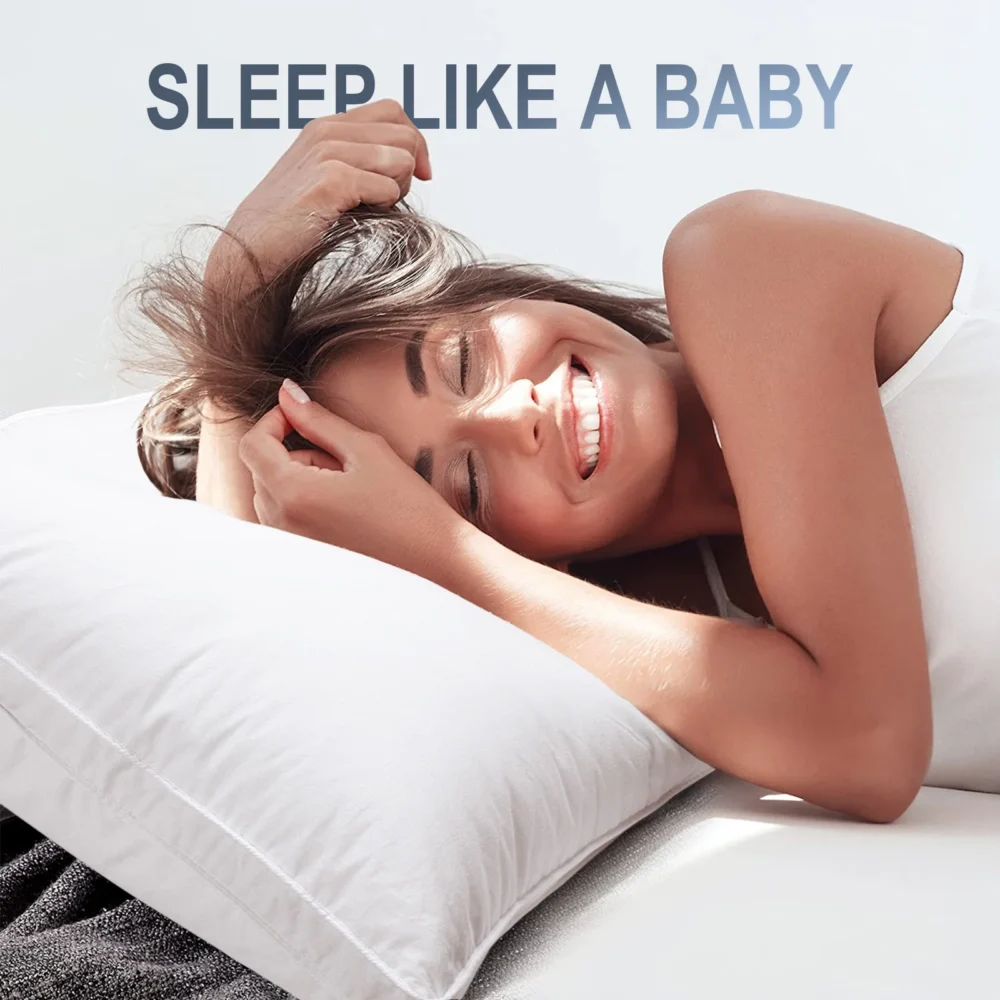 “Soft Goose Feather Pillow Set – USA Made Hypoallergenic Bedding”